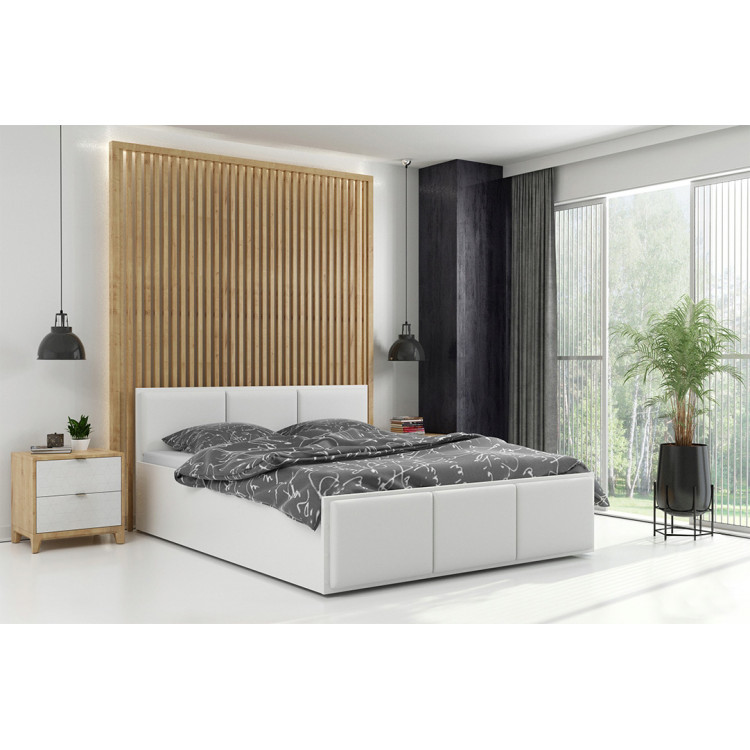 Čalúnená posteľ PANAMA XT 140x200cm výklopná biela - biela